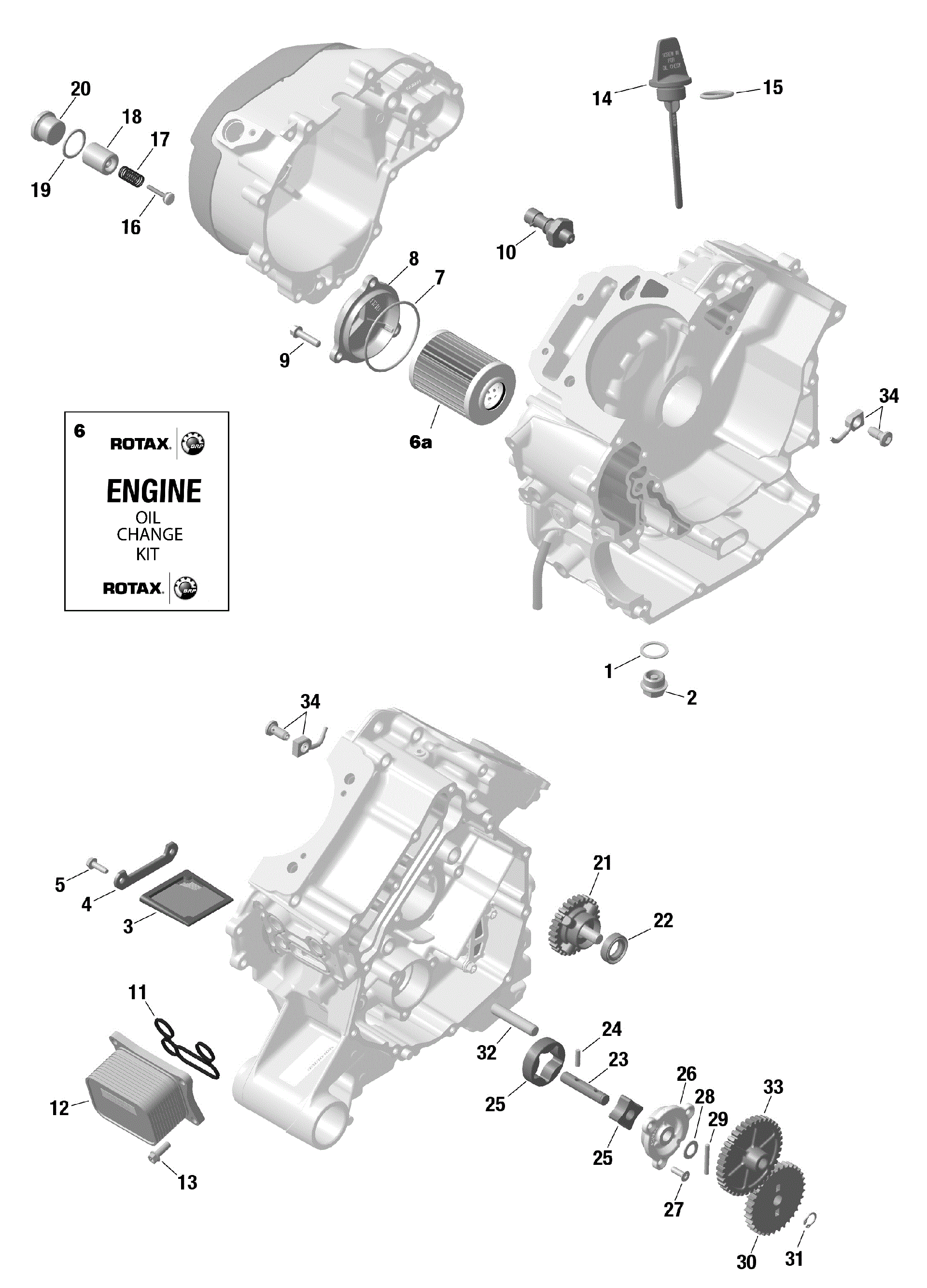 An Image of a Genuine Can-Am Parts Schematic Diagram showing the schematic - ROTAX - ENGINE LUBRICATION