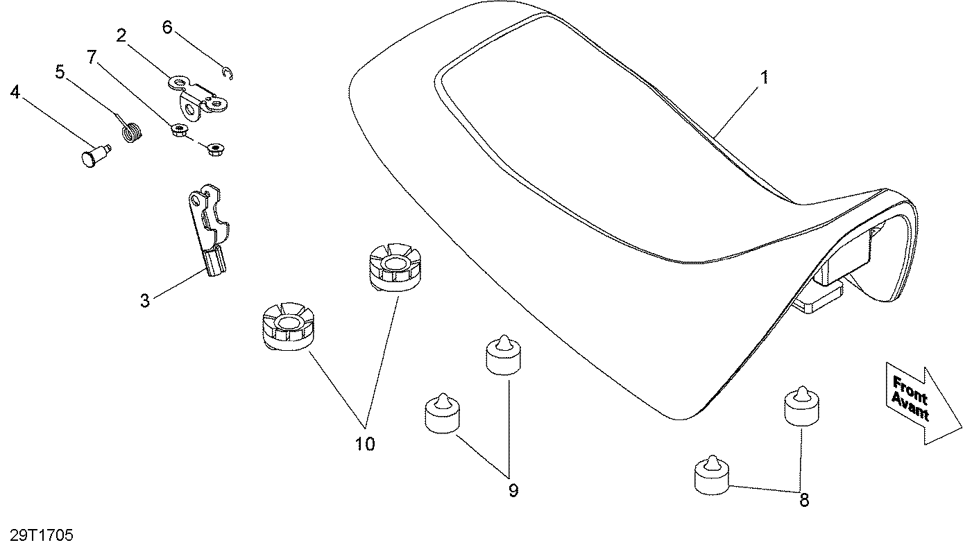 An Image of a Genuine Can-Am Parts Schematic Diagram showing the schematic - SEAT
