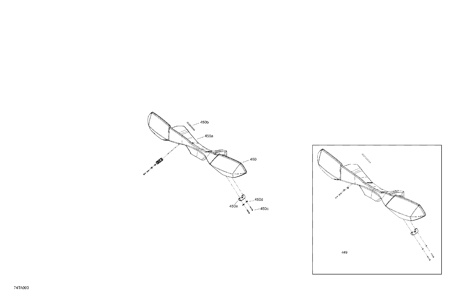 An Image of a Genuine Can-Am Parts Schematic Diagram showing the schematic - MECHANIC - STEERING - AIR DEFLECTOR