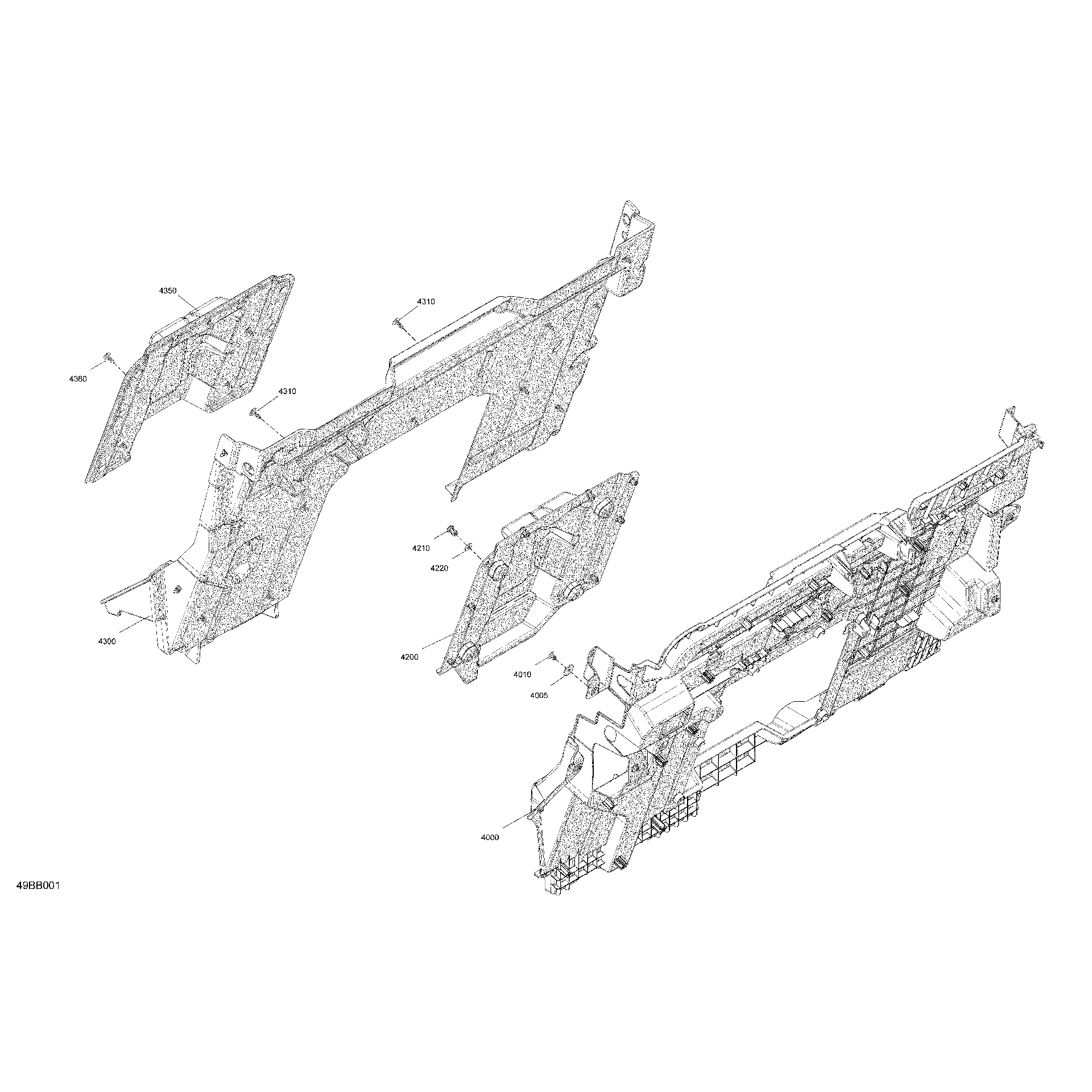 An Image of a Genuine Can-Am Parts Schematic Diagram showing the schematic - CAB INTERIOR - BACK WALL