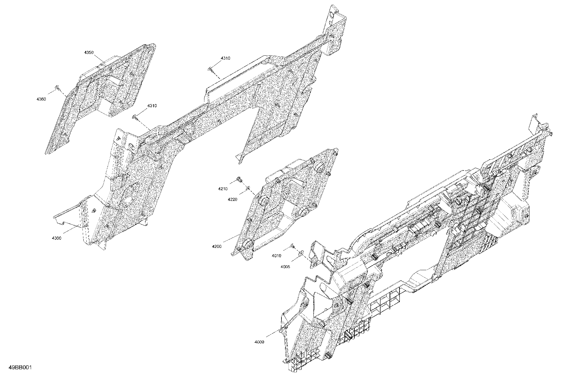 An Image of a Genuine Can-Am Parts Schematic Diagram showing the schematic - CAB INTERIOR - BACK WALL
