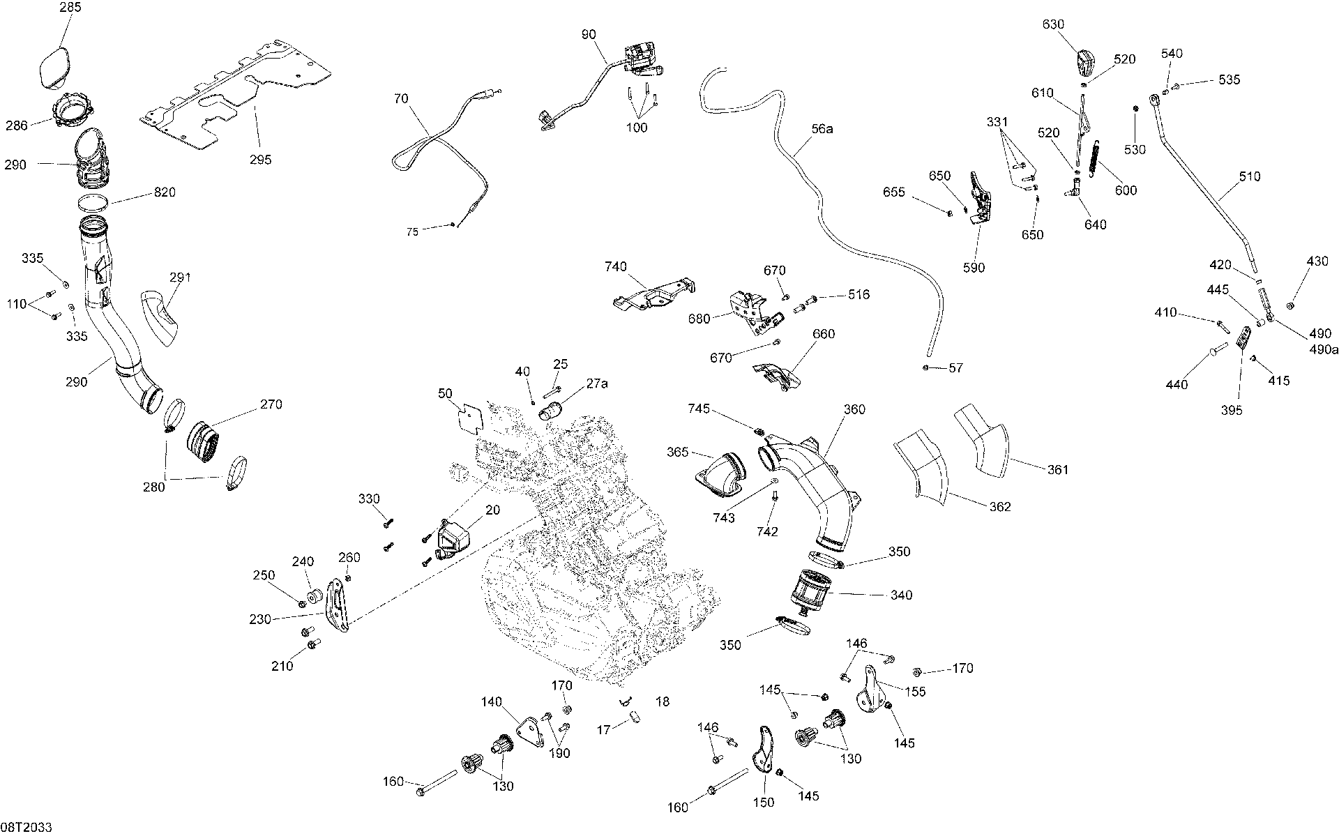 An Image of a Genuine Can-Am Parts Schematic Diagram showing the schematic - ENGINE