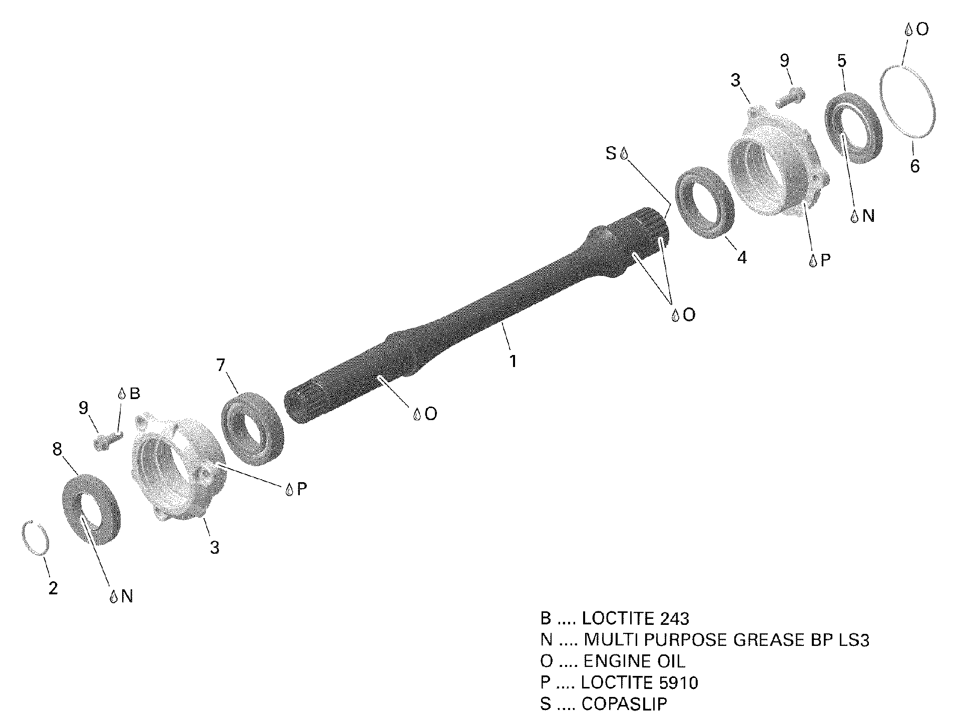 An Image of a Genuine Can-Am Parts Schematic Diagram showing the schematic - ROTAX - DRIVE SHAFT