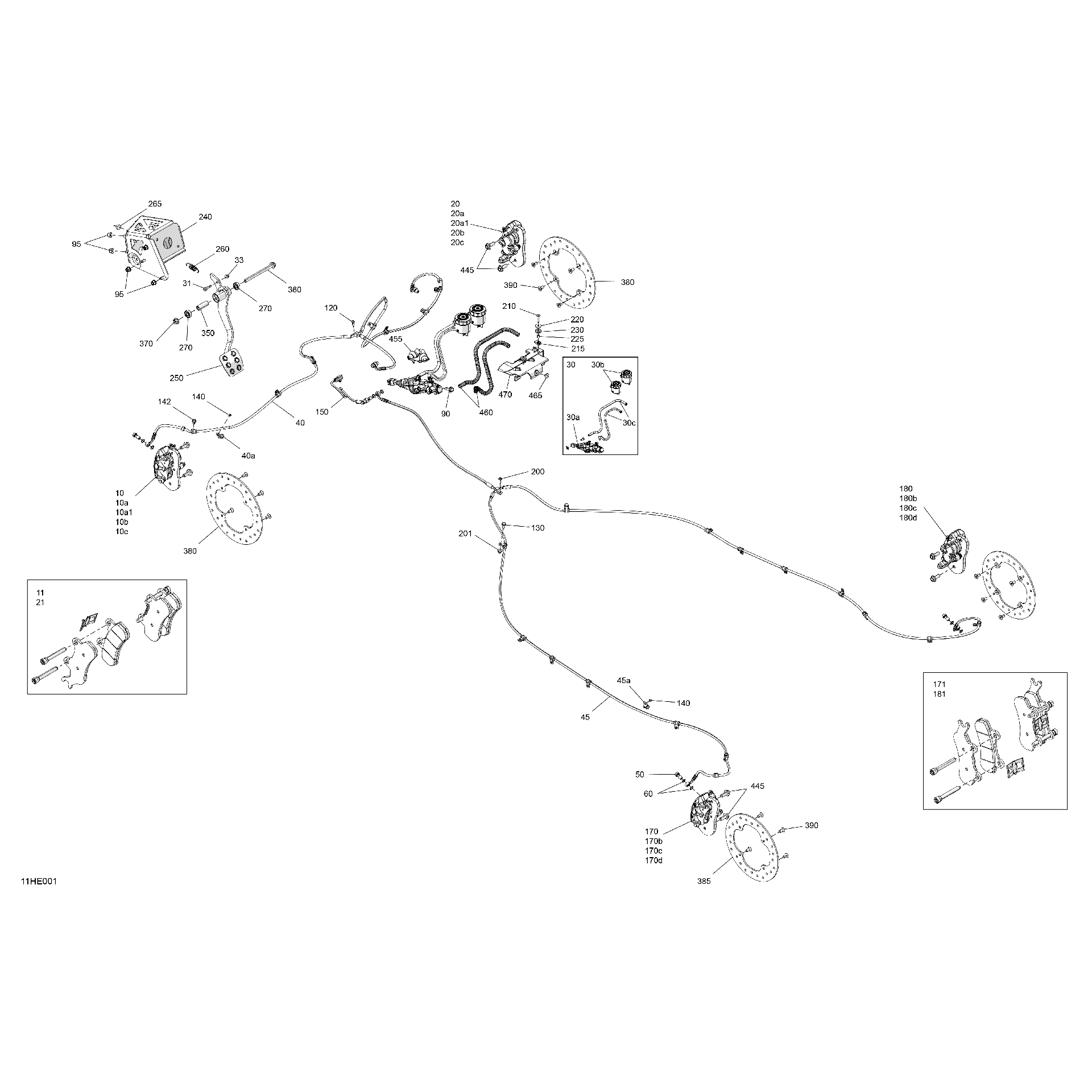 An Image of a Genuine Can-Am Parts Schematic Diagram showing the schematic - MECHANIC - BRAKE SYSTEM