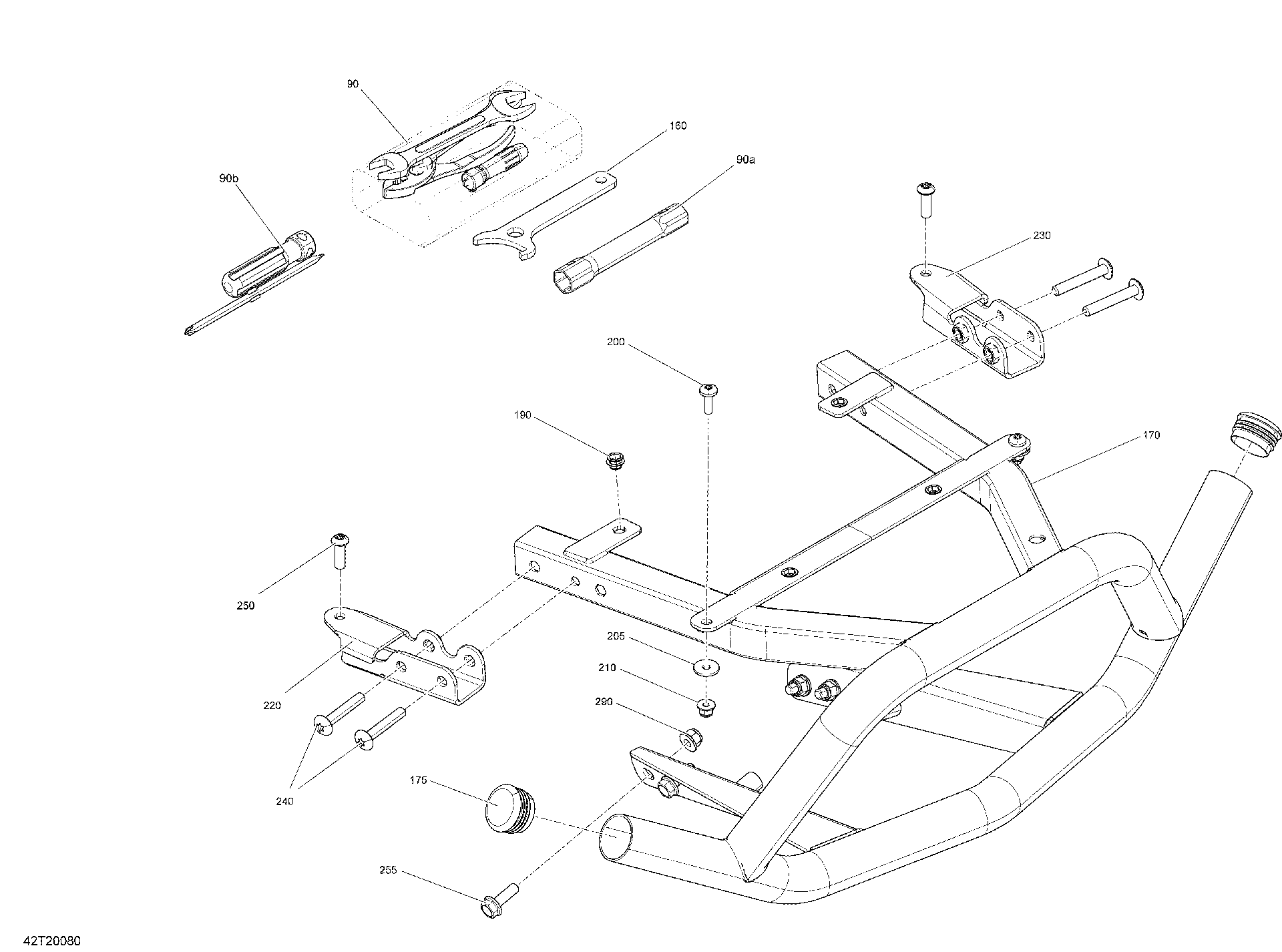 An Image of a Genuine Can-Am Parts Schematic Diagram showing the schematic - FRONT STORAGE COMPARTMENT