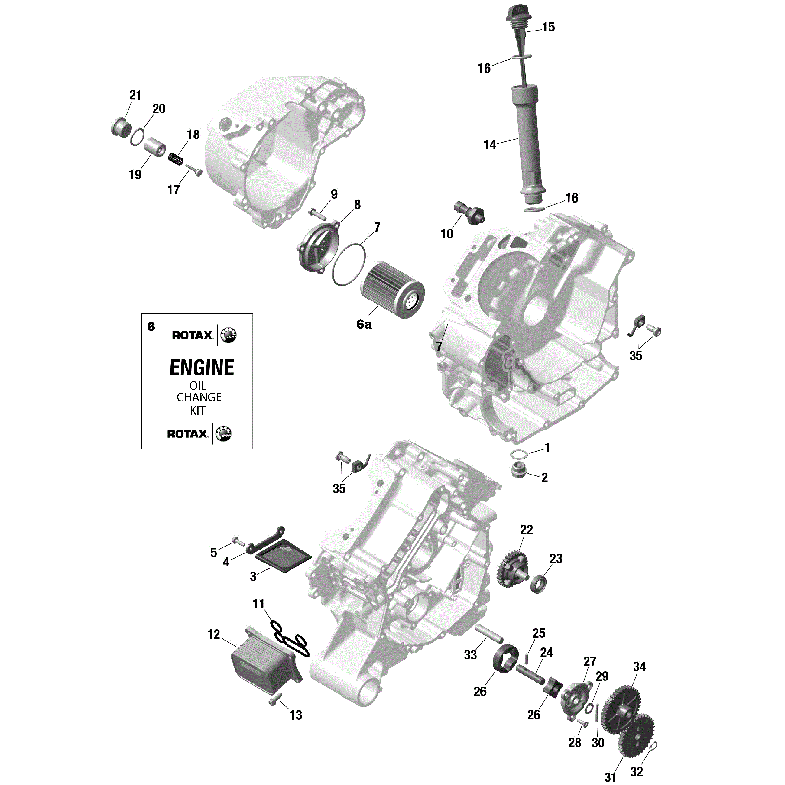 An Image of a Genuine Can-Am Parts Schematic Diagram showing the schematic - ROTAX - ENGINE LUBRICATION