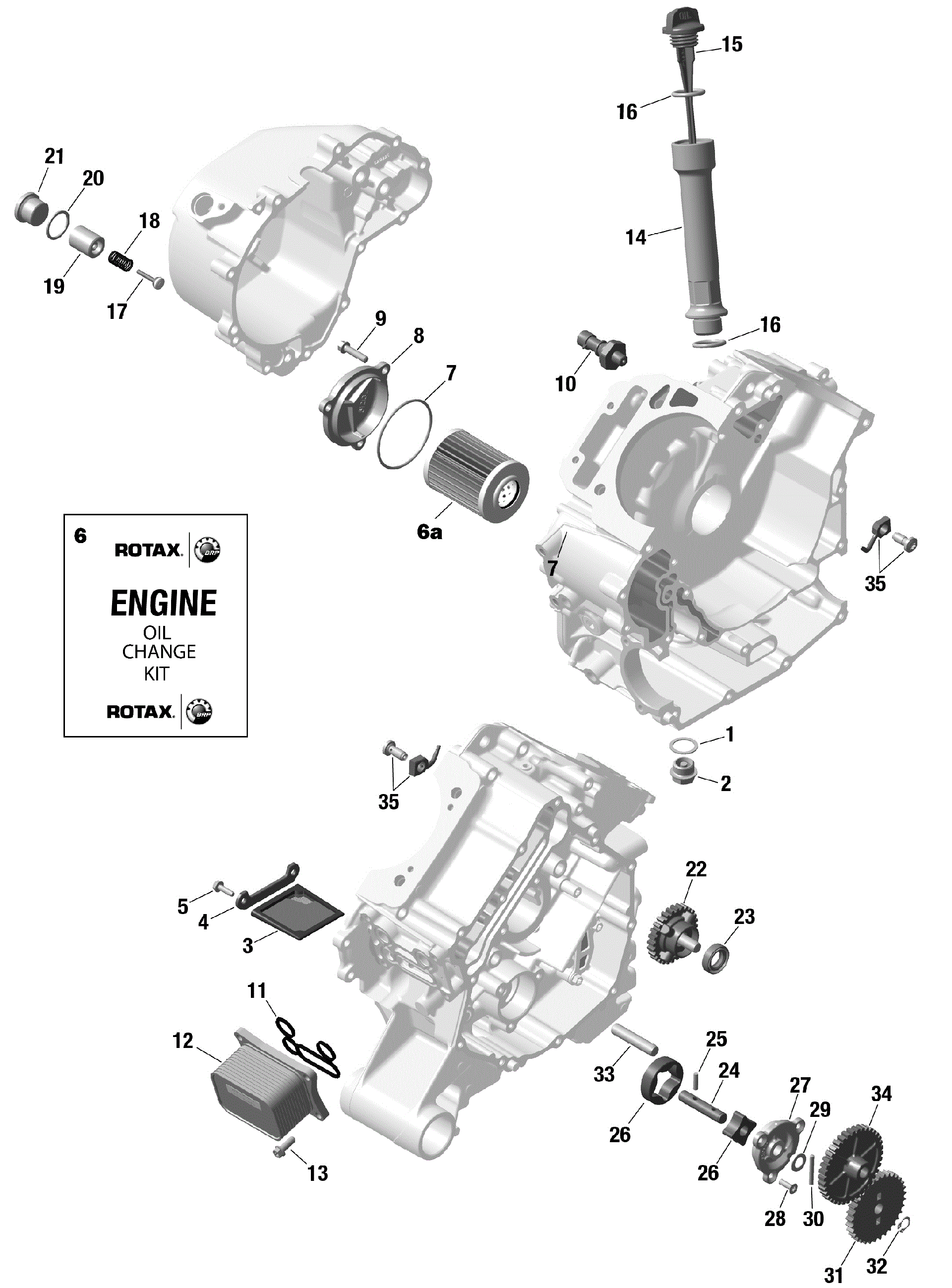 An Image of a Genuine Can-Am Parts Schematic Diagram showing the schematic - ROTAX - ENGINE LUBRICATION