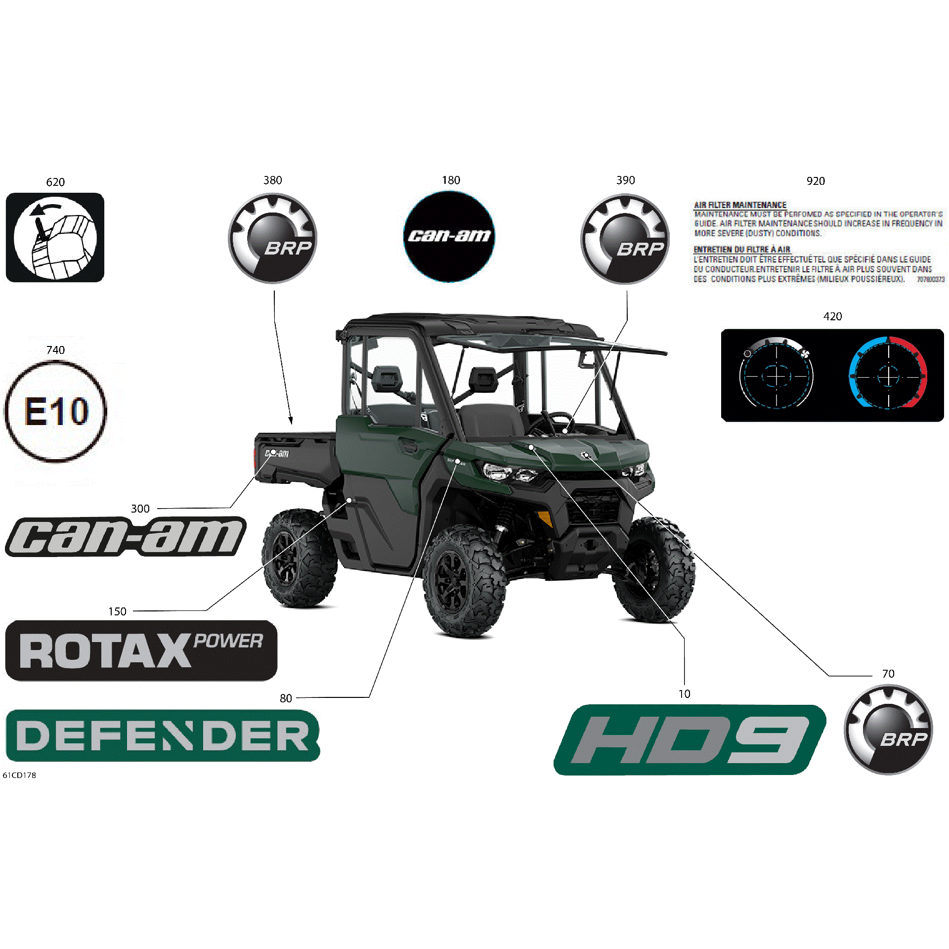 An Image of a Genuine Can-Am Parts Schematic Diagram showing the schematic - BODY - DECALS