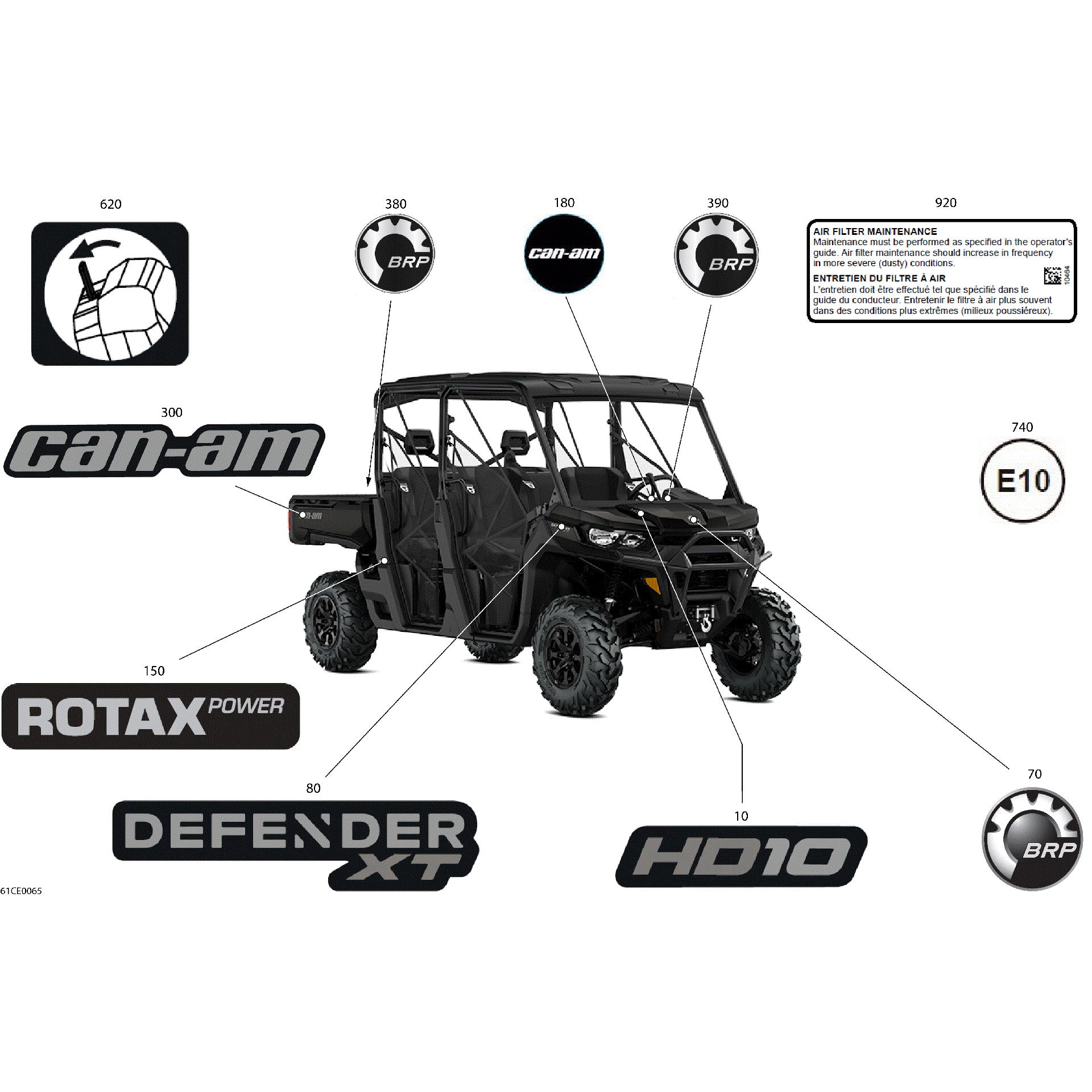 An Image of a Genuine Can-Am Parts Schematic Diagram showing the schematic - BODY - DECALS
