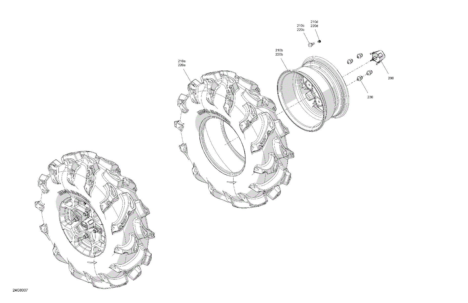 An Image of a Genuine Can-Am Parts Schematic Diagram showing the schematic - DRIVE - FRONT WHEELS