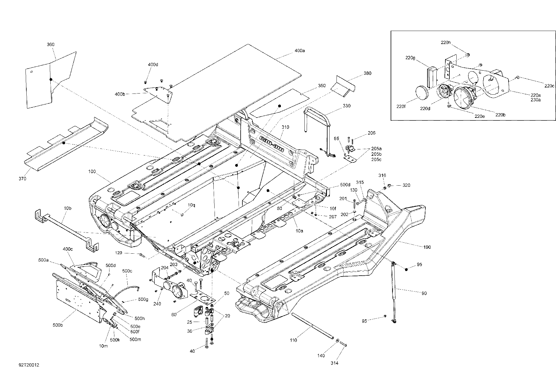 An Image of a Genuine Can-Am Parts Schematic Diagram showing the schematic - CARGO - KIT PLATFORM