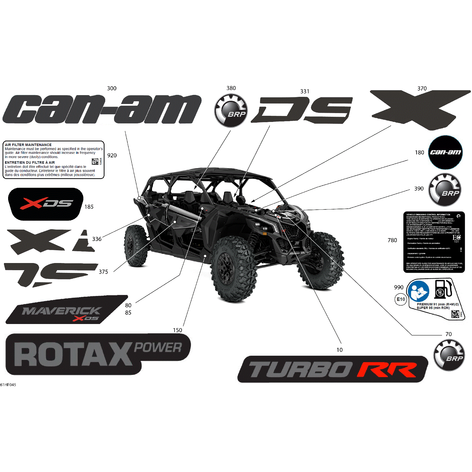 An Image of a Genuine Can-Am Parts Schematic Diagram showing the schematic - BODY - DECALS