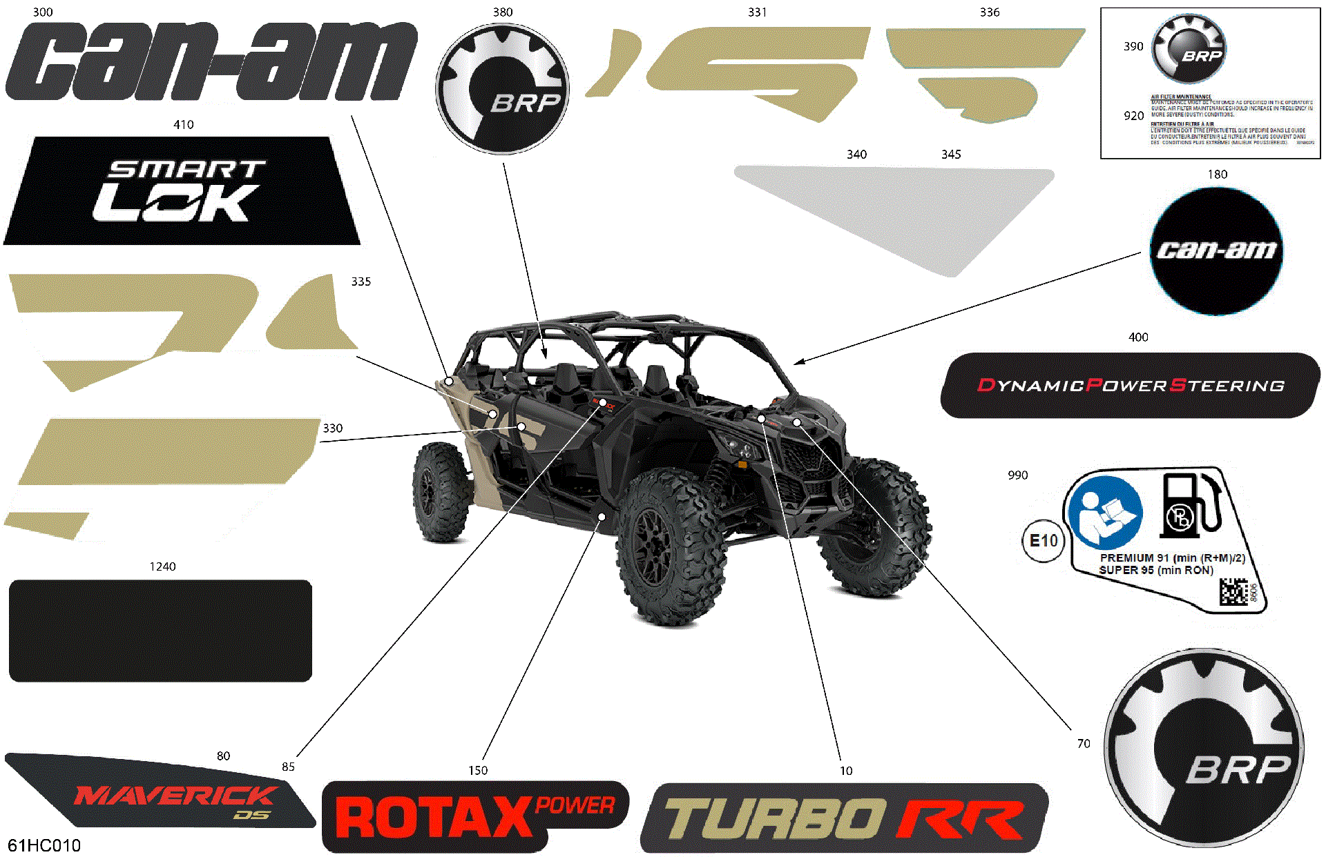 An Image of a Genuine Can-Am Parts Schematic Diagram showing the schematic - BODY - DECALS