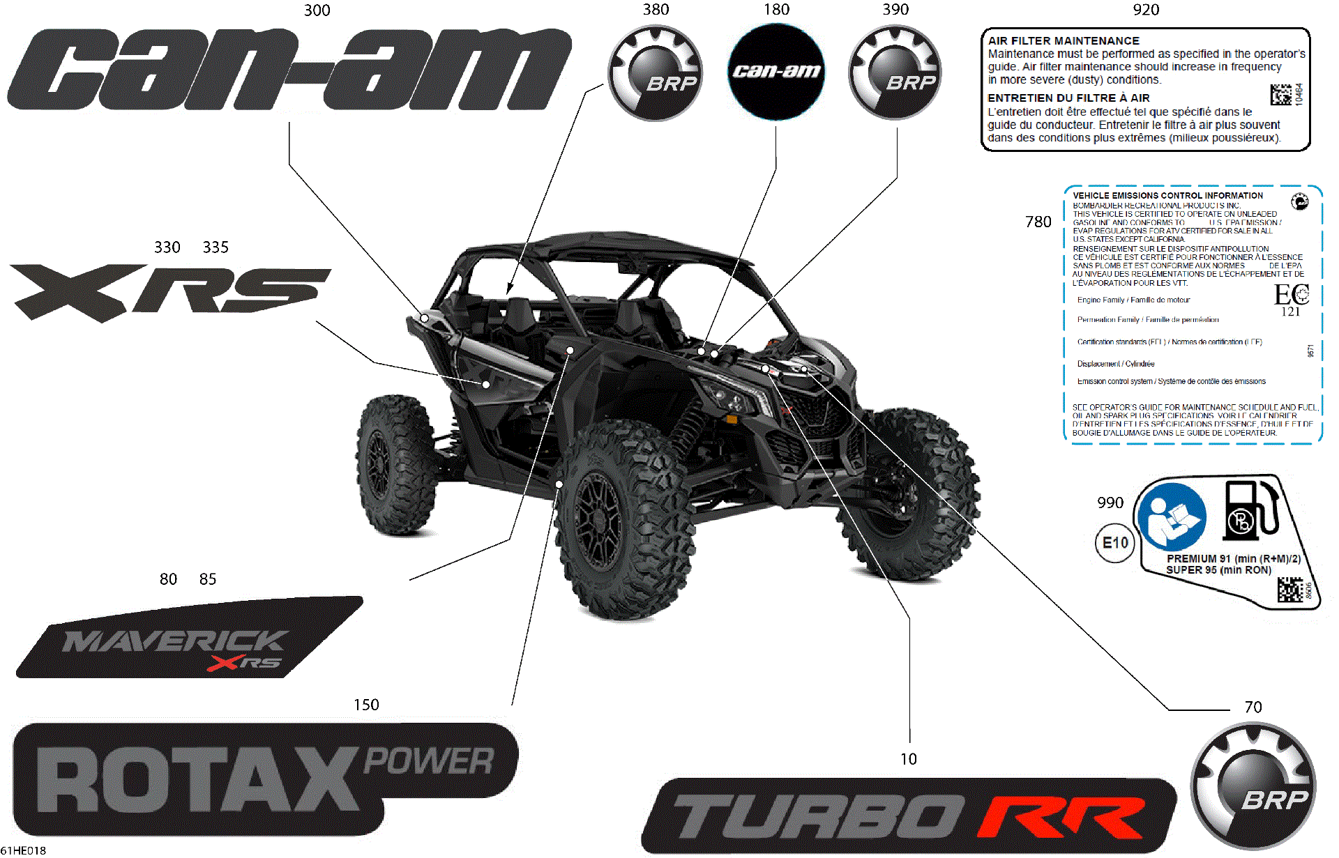 An Image of a Genuine Can-Am Parts Schematic Diagram showing the schematic - BODY - DECALS