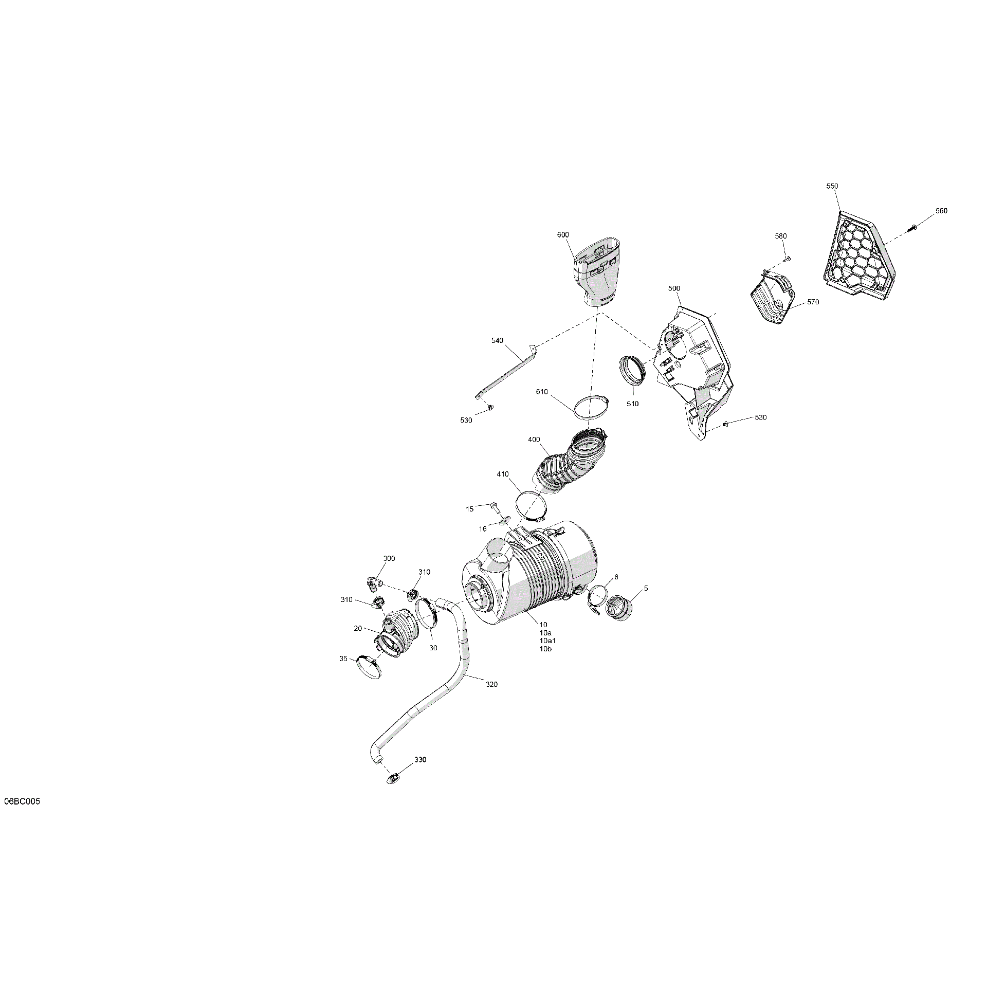 An Image of a Genuine Can-Am Parts Schematic Diagram showing the schematic - ENGINE - AIR INTAKE