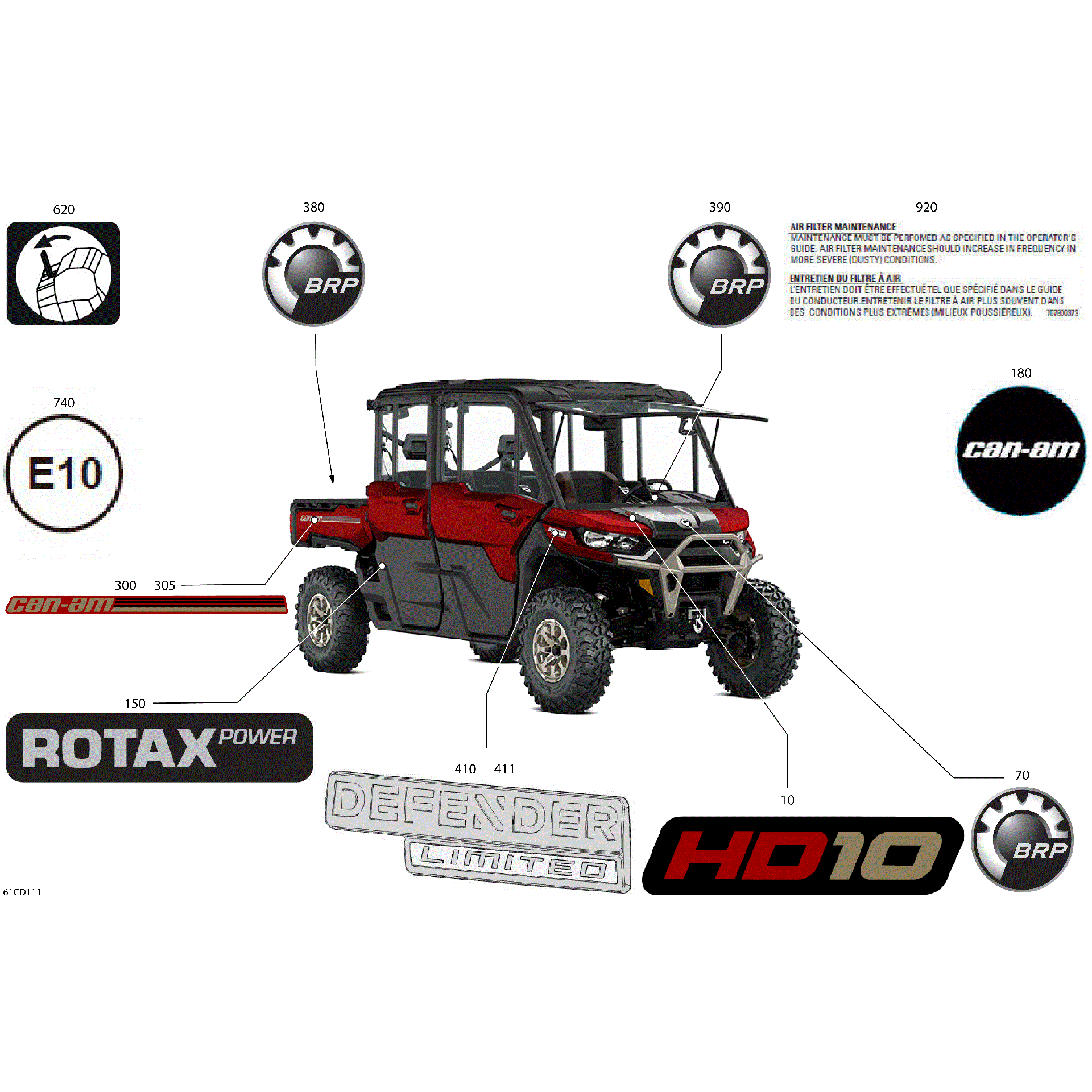 An Image of a Genuine Can-Am Parts Schematic Diagram showing the schematic - BODY - DECALS
