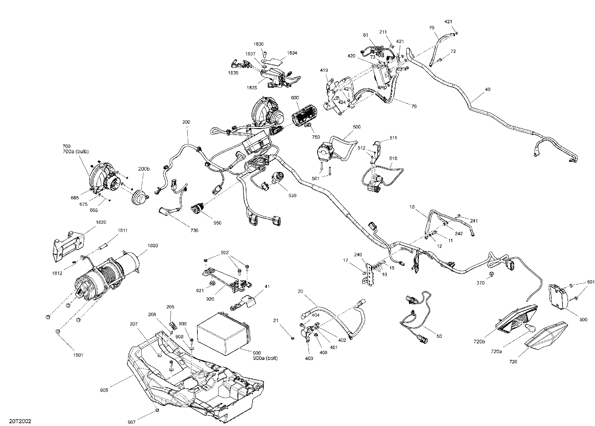 An Image of a Genuine Can-Am Parts Schematic Diagram showing the schematic - ELECTRICAL SYSTEM