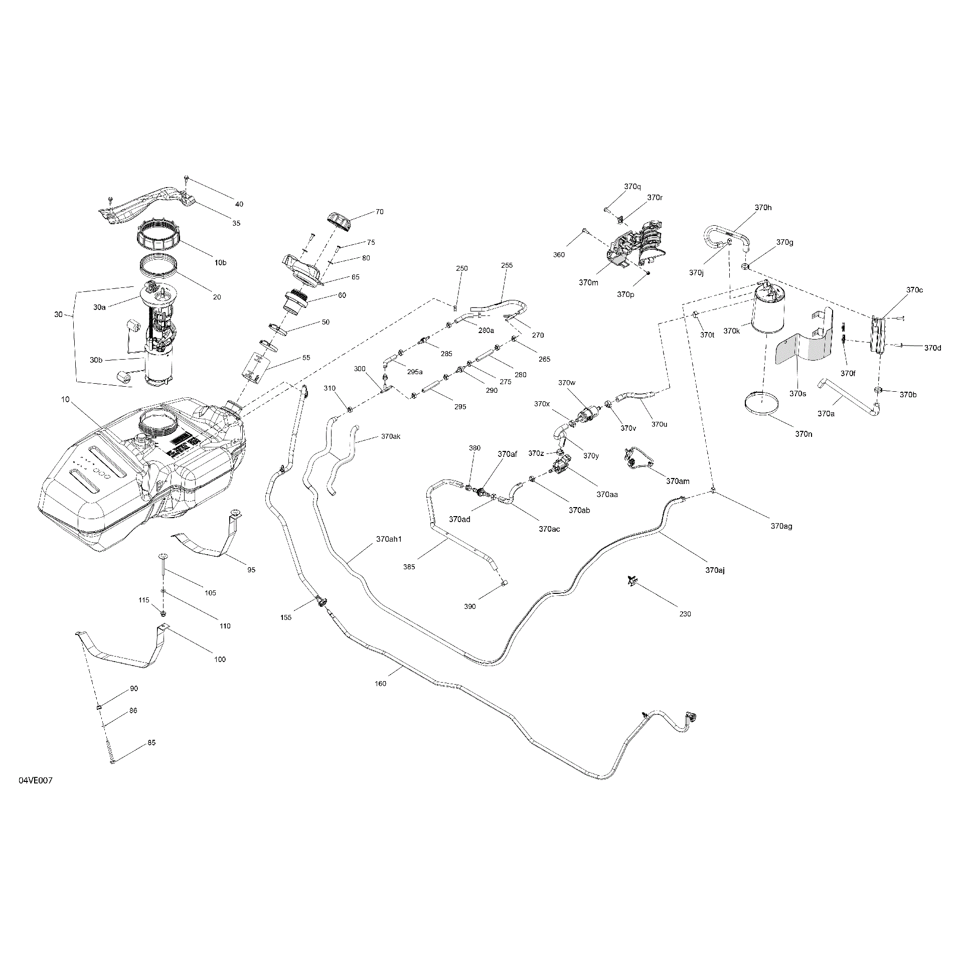 An Image of a Genuine Can-Am Parts Schematic Diagram showing the schematic - ENGINE - FUEL