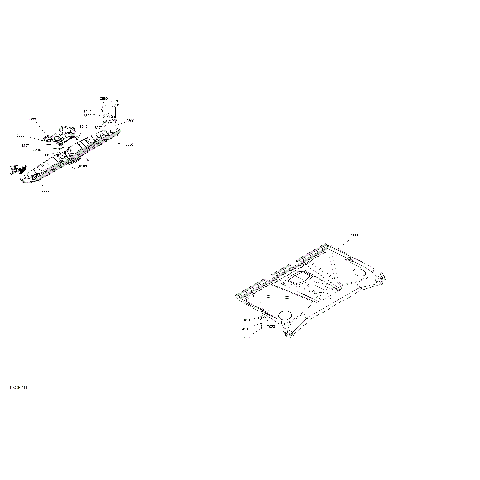 An Image of a Genuine Can-Am Parts Schematic Diagram showing the schematic - ENCLOSURE CAB - ROOF LINER