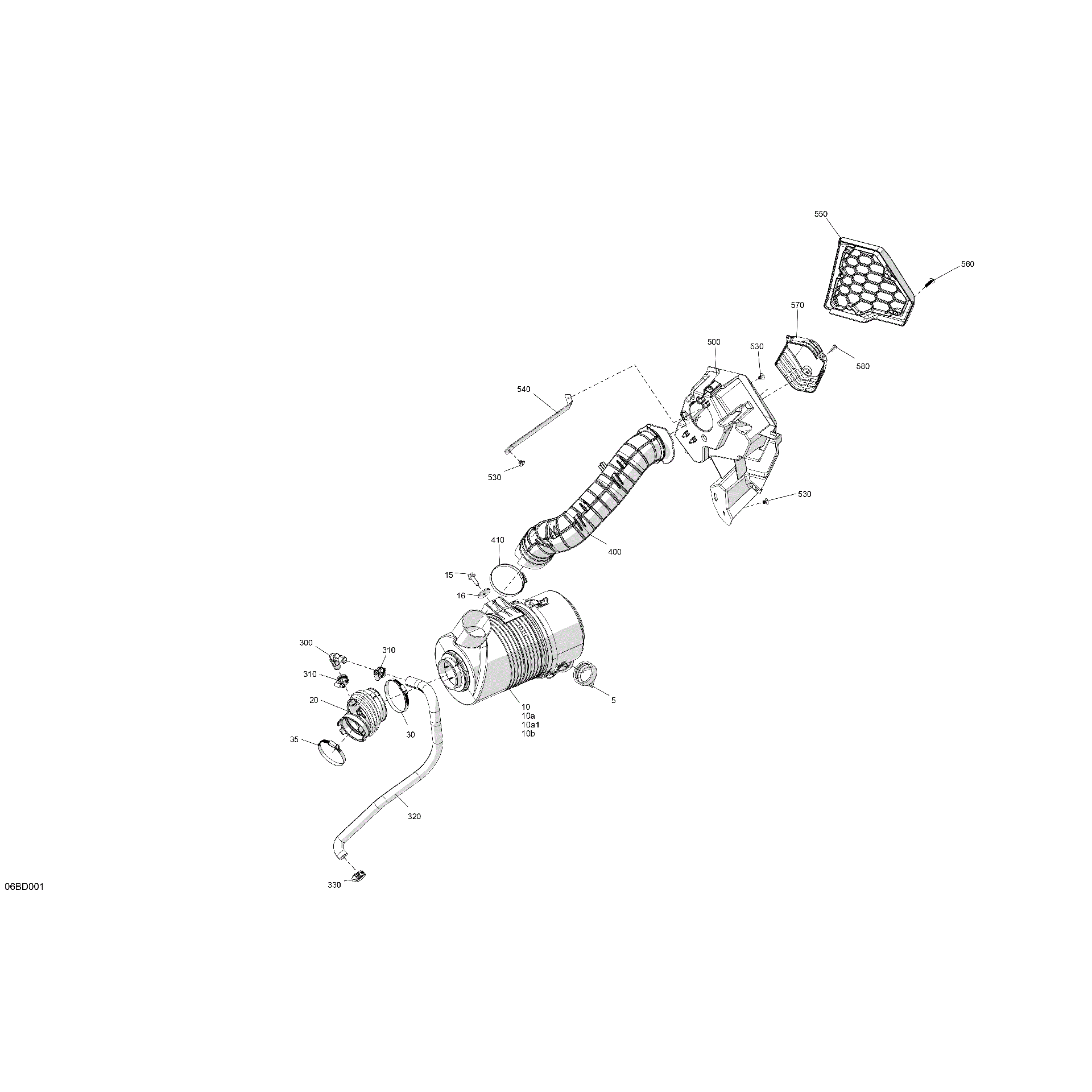 An Image of a Genuine Can-Am Parts Schematic Diagram showing the schematic - ENGINE - AIR INTAKE