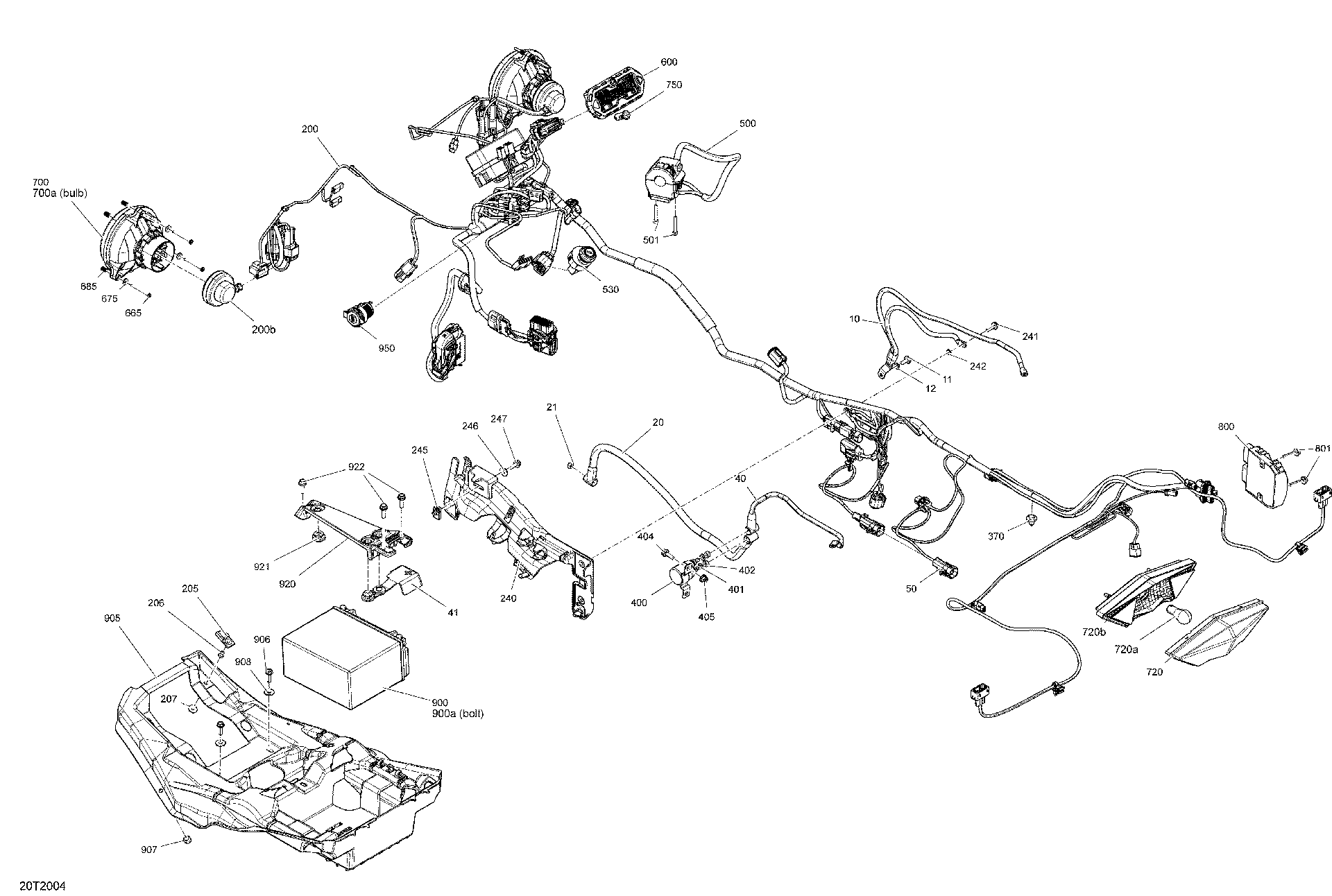 An Image of a Genuine Can-Am Parts Schematic Diagram showing the schematic - ELECTRICAL SYSTEM