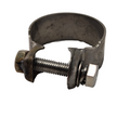 Clamp 1 (Replaces A000-020500-0B00) by CF Moto is a circular metal UTV clamp with bolt, nut, and washer for securing hoses or pipes—perfect as an ATV off-road accessory or OEM replacement part.
