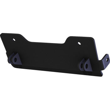 Black steel Honda Pioneer plow mount bracket with angled sides and multiple bolt holes for attachment.