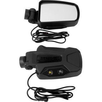 Pursuit Side View Mirror Night Vision Rectangle Black Pro Fit Profiled ROPS Pair by Seizmik