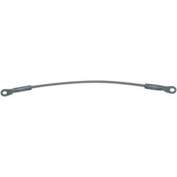The Polaris Sportsman Tailgate Cable by Quad Logic is a heavy-duty stainless cable with looped eyelets on each end, shown against a plain white background.