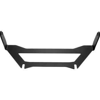 Black metal Can Am light bar mount with angled side brackets and cut-out center design.