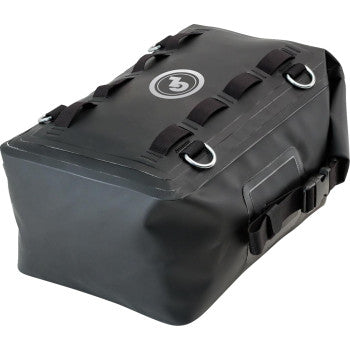 Black rectangular dry bag with roll-top closure, multiple attachment loops, and Giant Loop logo on front panel.