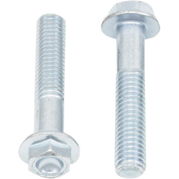 Two Bolts Flange M8 x P1.25 x 45 by Bolt are displayed side by side, one upright and one laying down, showcasing their threaded bodies and hex heads—perfect for replacement hardware or factory style bolt packs.