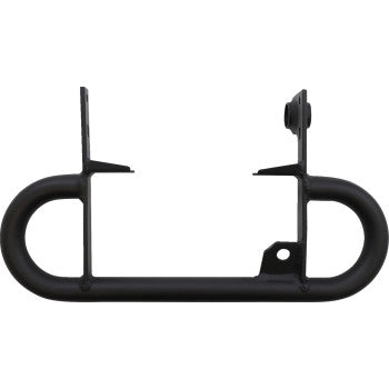 The GNCC Grab Bar Black by DG Performance features a black metal bracket with a textured finish, an oval-shaped loop for brake light mounts or ATV grab points, and two upward vertical mounting tabs, shown on a white background.