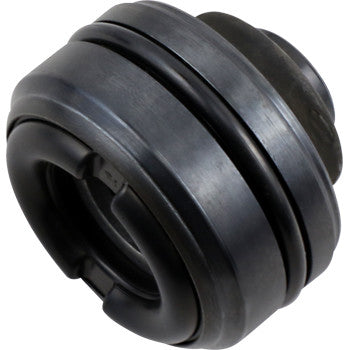 A close-up of the Seal Head Assembly Rear 46 mm ID Body x 16 mm OD Shaft x 24 mm KYB by Race Tech, showcasing its black industrial design with concentric rings and robust bearing construction.