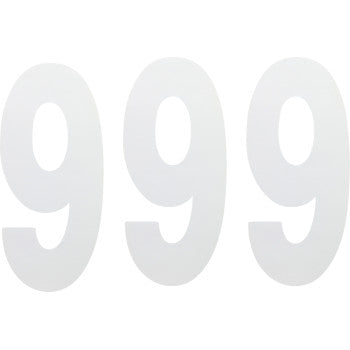 FX Number 9 White 8" by Factory Effex features bold white vinyl numbers with adhesive backing, ideal for displaying or quickly changing basic numbers on any plain white surface.