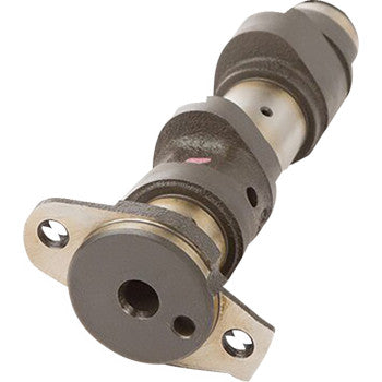 The Hot Cams Stage 3 Camshaft for Yamaha YFM660R/Raptor is CNC billet steel with two base mounting holes, diagonally positioned against a white background. Its offset lobes boost power and throttle response.