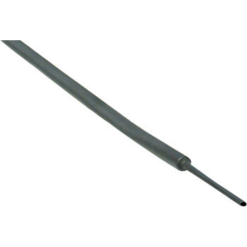 The Heat Shrink Tube - 1/4 x 4 by DEI is a thin, gray, cylindrical polyolefin tube with a flared and a tapered end, perfect for electrical insulation tasks.