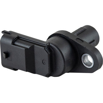 Polaris Camshaft Position Sensor by Moose Offroad, black with a cylindrical body and mounting hole, ideal for vehicle systems as a camshaft position or replacement sensor, shown on a white background.