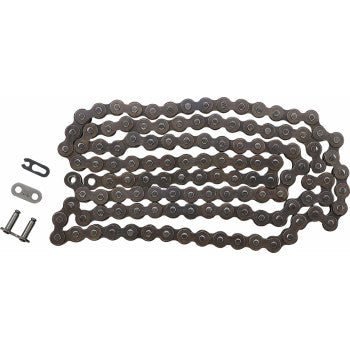 The 428 HD Standard Drive Chain 124 Links by Did, designed for 125cc bikes, includes a master link and connector parts. Shown on a white background, it showcases high tensile strength and durability.