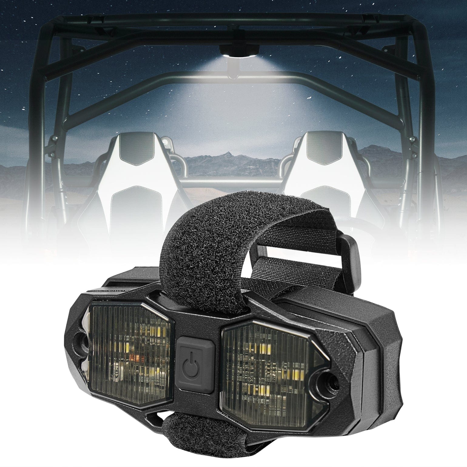 UTV Aluminum Waterproof Dome Light 600mAh Rechargeable1.5"-2" Roll Bar by Kemimoto