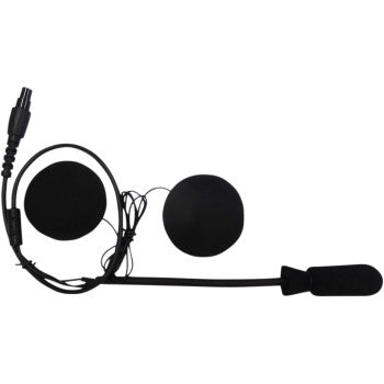 The In Helmet Headset by Navatlas features high-fidelity speakers, a connecting wire, and a boom microphone with foam cover for clear communication during your ride.