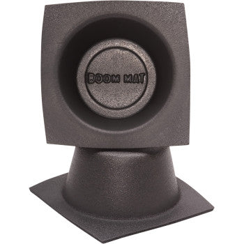 The Speaker Baffles 5 1/4" Round Slim by Dei are black foam shells with a central circular indentation, designed to fit around speakers for noise reduction and vibration dampening, boosting audio performance.