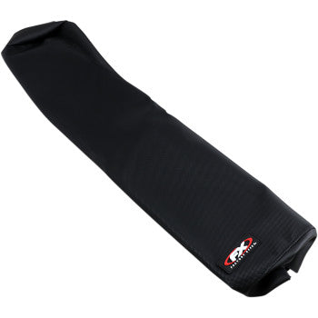 The Grip Seat Cover Blaster by Factory Effex is a black, rectangular, rubberized seat cover with a slightly textured surface, triple-stitched construction, and a small FX logo in the bottom right corner.