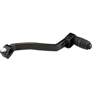 The Honda Shift Lever Steel by Moose Offroad is a black steel motorcycle gear shift lever with a polyurethane tip and bolt hole for attachment, shown on a white background.