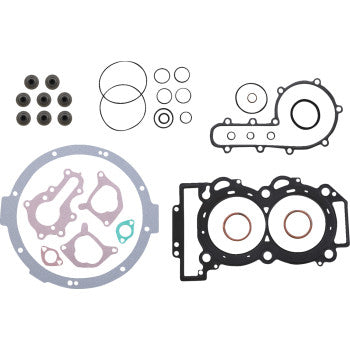 Polaris Complete Motor Gasket Kit by Moose Offroad displayed on a white background, includes various sizes and shapes of gaskets and O-rings—perfect for engine rebuilds or machinery assembly.