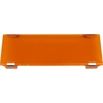 The Light Cover E-RDS Series 10 Amber by Rigid Industries features a rectangular amber polycarbonate plate with four corner slots and a smooth, flat surface for added protection.