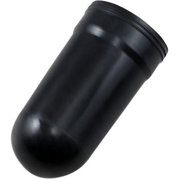 The Shock Reservoir Bladder 46 mm x 88 mm KYB by Race Tech is a black, cylindrical plastic part with a rounded end and threaded opening, often used as a shock bladder; shown here on a white background.
