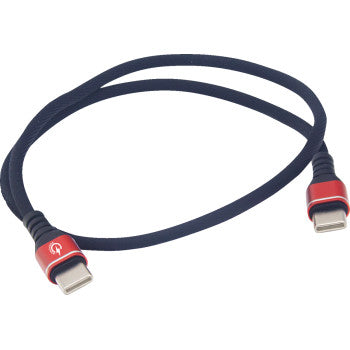 Male USB C to Male USB C Cable Phone Fast Charger 24" Black / Red by Ridepower