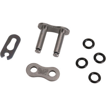 The 428 SROZ Clip Connecting Link by Ek includes a replacement link, clip, two pins, and four O-ring seals, all displayed on a white background.
