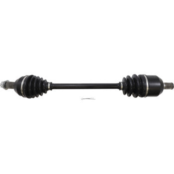Black metal rear axle shaft with rubber accordion-style boots on both ends and threaded connectors for Honda Talon 1000X.
